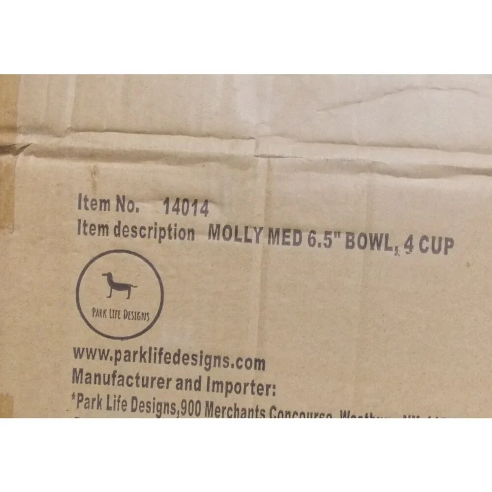 Park Life Designs Molly Pattern Medium Pet Bowl 6-1/4 in Diameter Ceramic 14014